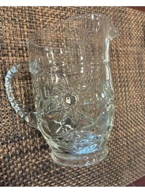 Anchor Hocking Prescut Clear Glass Pitcher